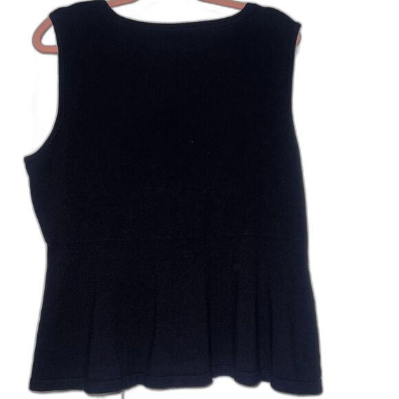 Liz Claiborne SLEEVELESS BLACK TOP SHELL Sz XL Soft Lightweight Stretch - Picture 2 of 7